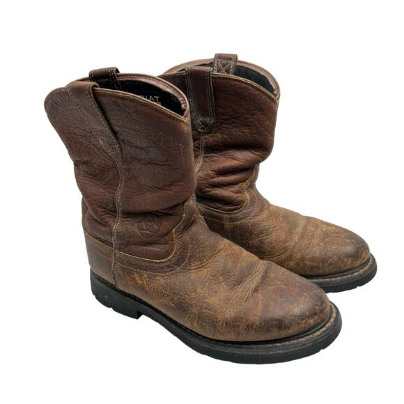 ARIAT Sierra Brown Leather Round Toe Waterproof Outdoor Sturdy Men\'s Work Boots main image 11